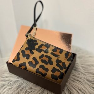 Coach leopard wristlet